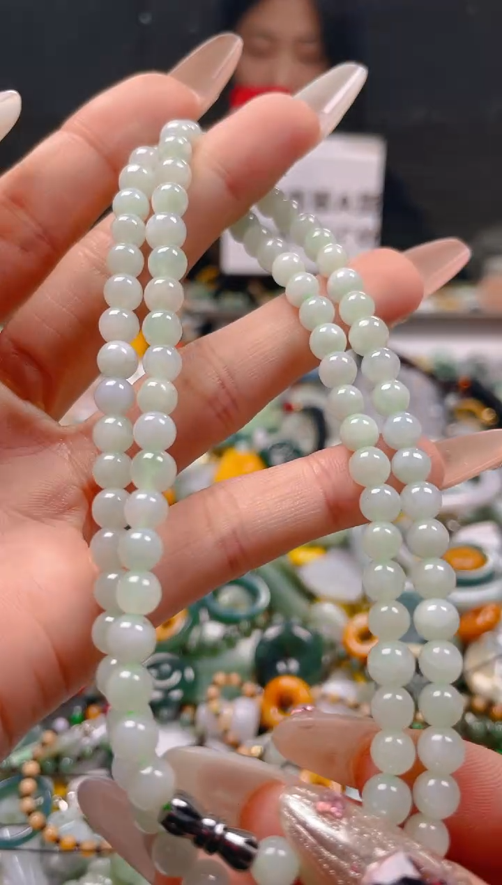 【闪购商品】翡翠颈饰未镶嵌5-6MM/J/翡翠A货一图一物