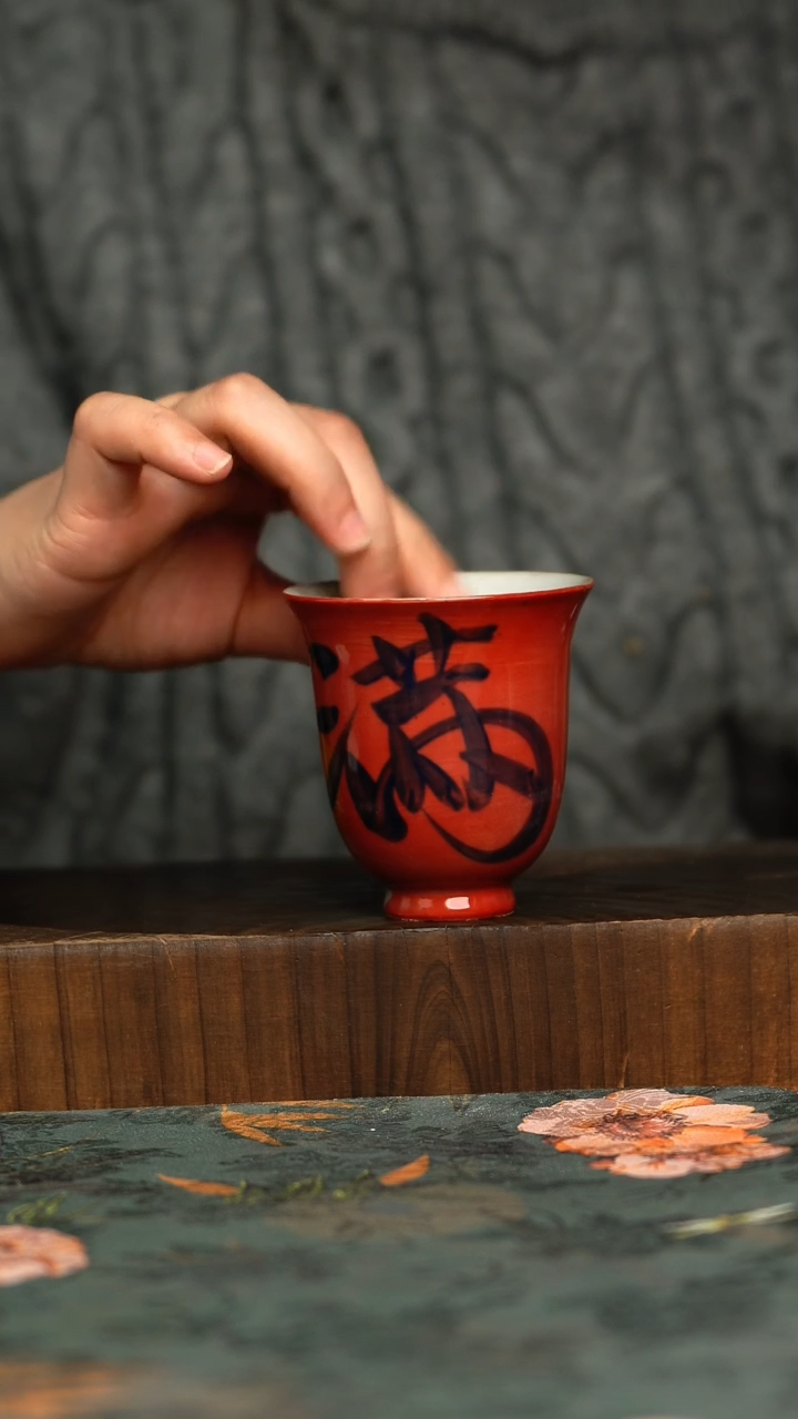 杯釉下彩手工手绘同款陶器