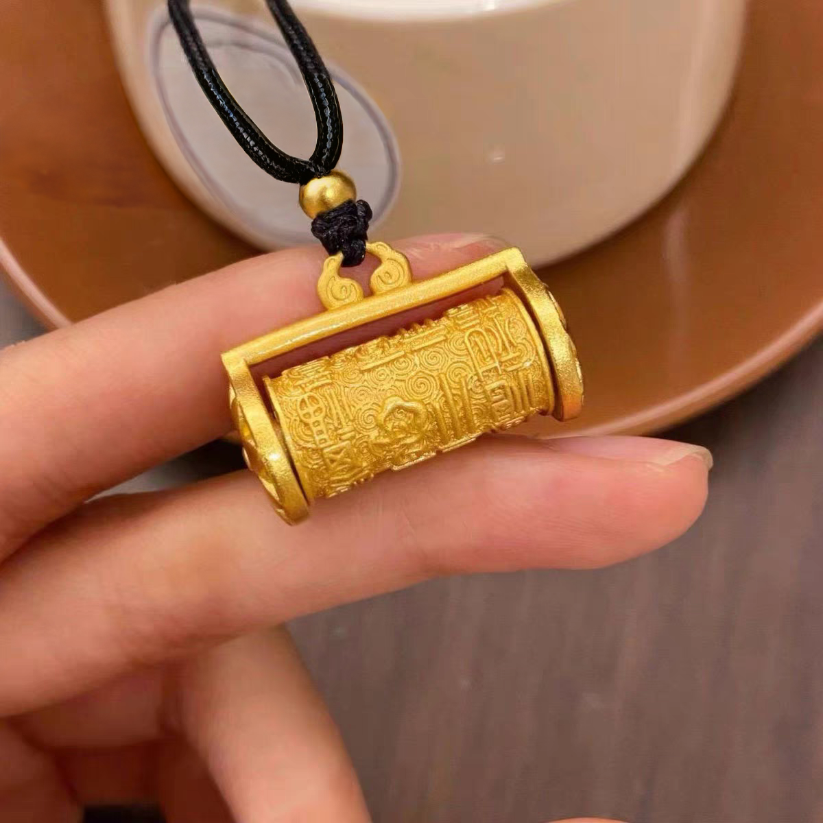 铜合金吊坠 铜合金项链 百福太阳花转运锁吊坠时尚百搭国风0017