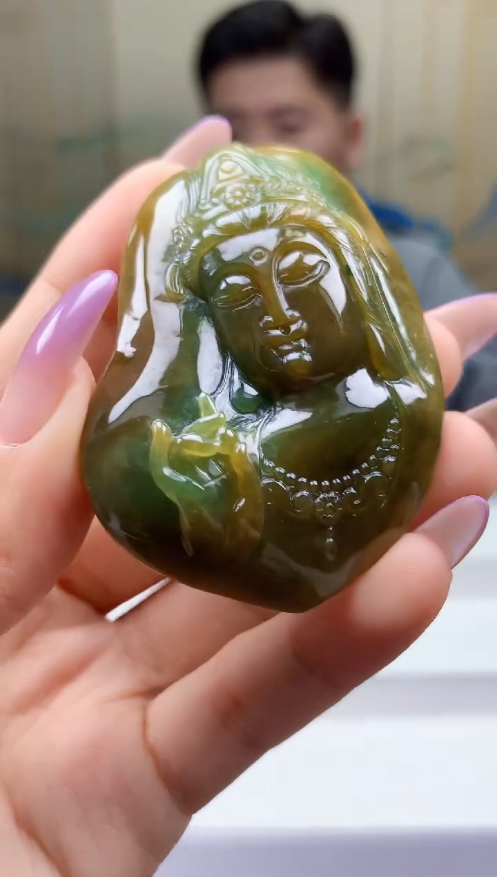 【闪购商品】定制翡翠未镶嵌4917ty-毛货挂件141