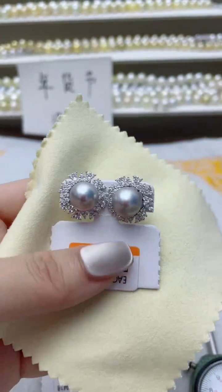 【闪购商品】海水珍珠耳饰银S925镶嵌A52