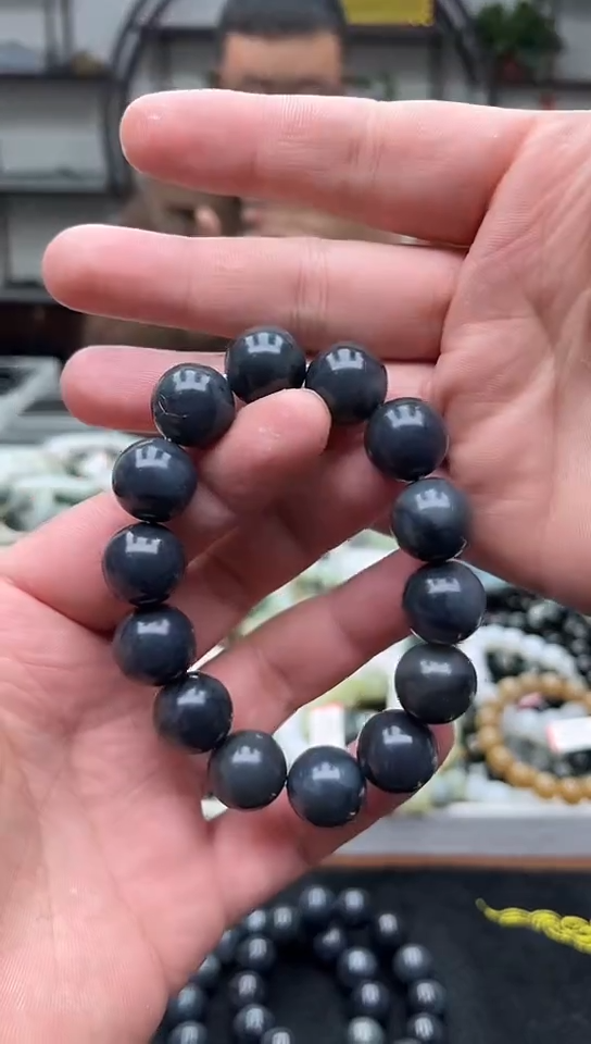 未镶嵌手串和田玉纯天然新疆聚墨青花16