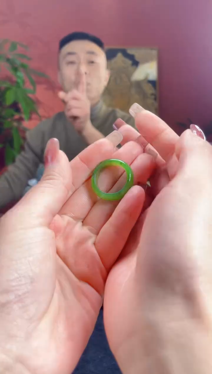 未镶嵌和田玉挂件碧玉戒指