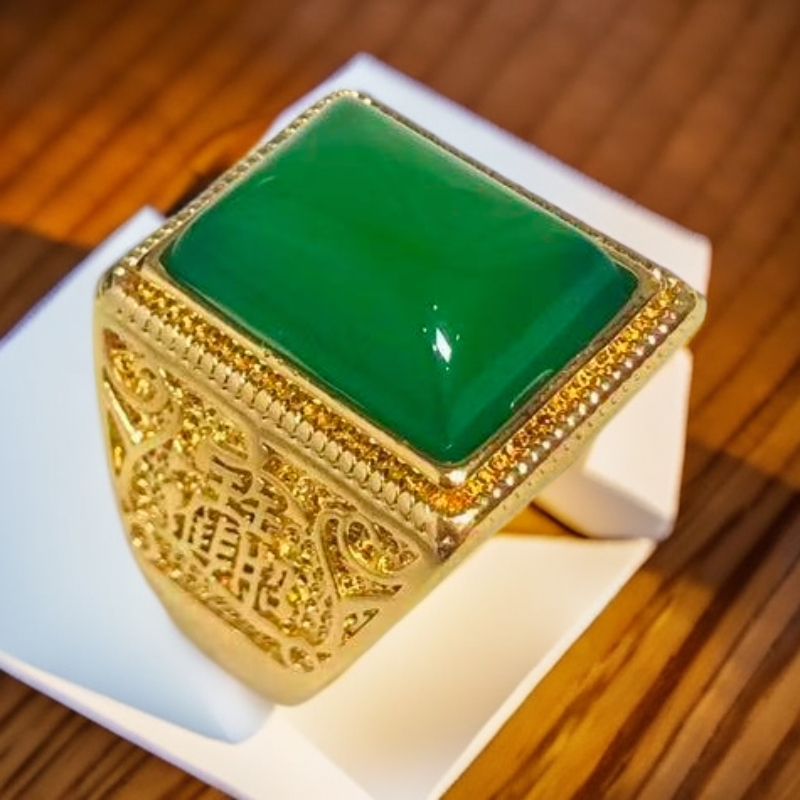 经典时尚大气玛瑙戒指A02-合金镶嵌