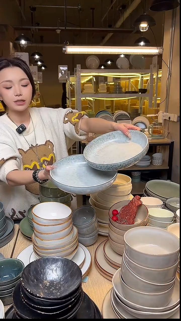 瓷58外贸尾货窑变釉下彩默外微瑕