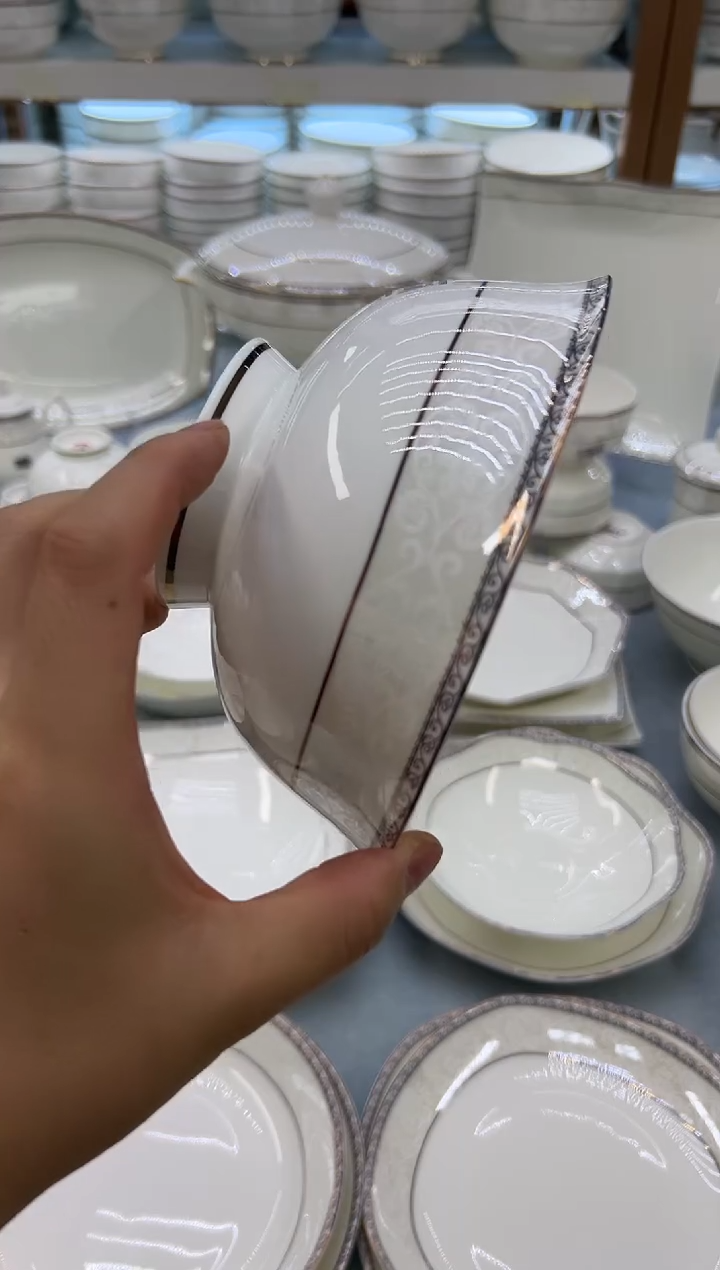 骨瓷玲珑6高6个 