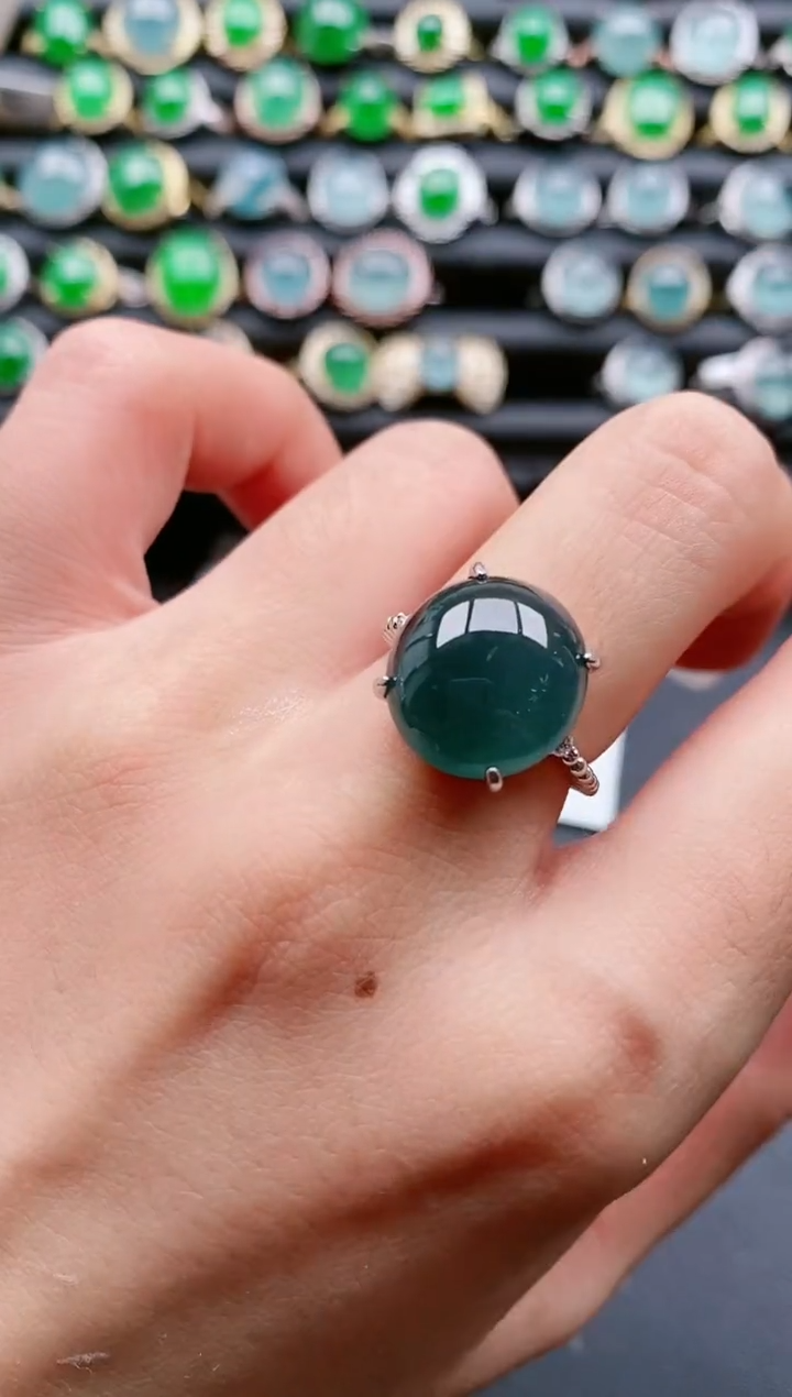 【闪购商品】翡翠戒指银S925镶嵌1111111111