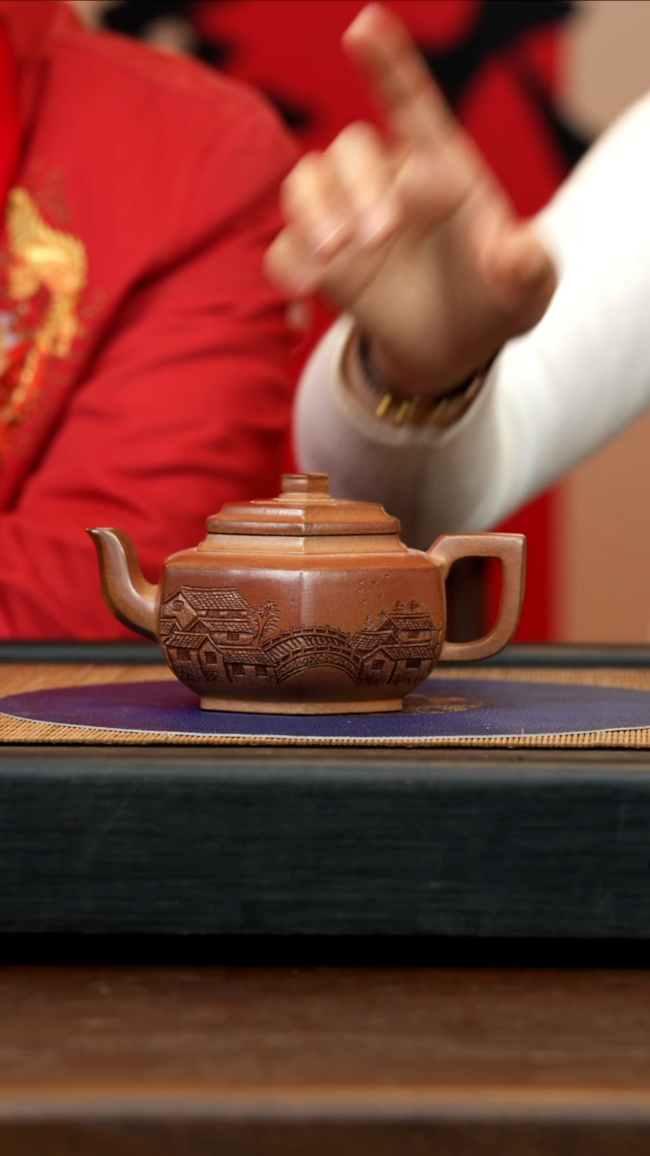 【闪购商品】紫砂茶壶CLQ 隧道窑 六方雪华