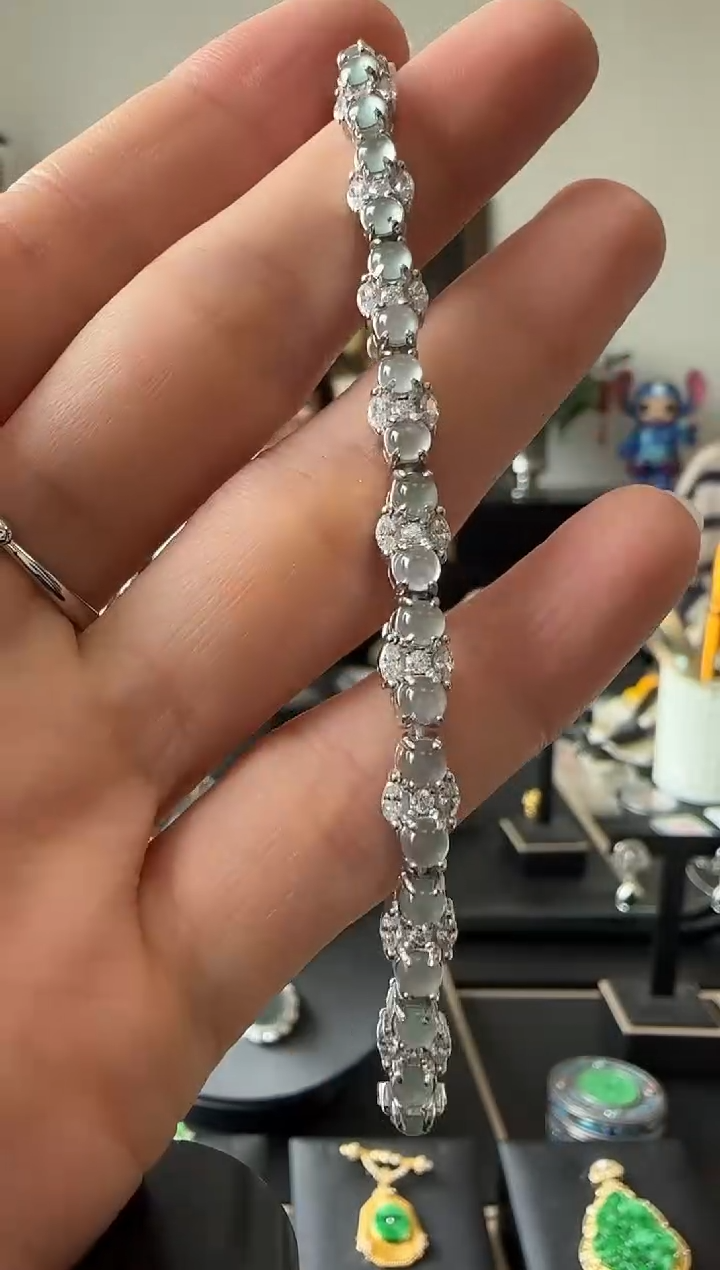【闪购商品】翡翠手链银S925镶嵌银镶