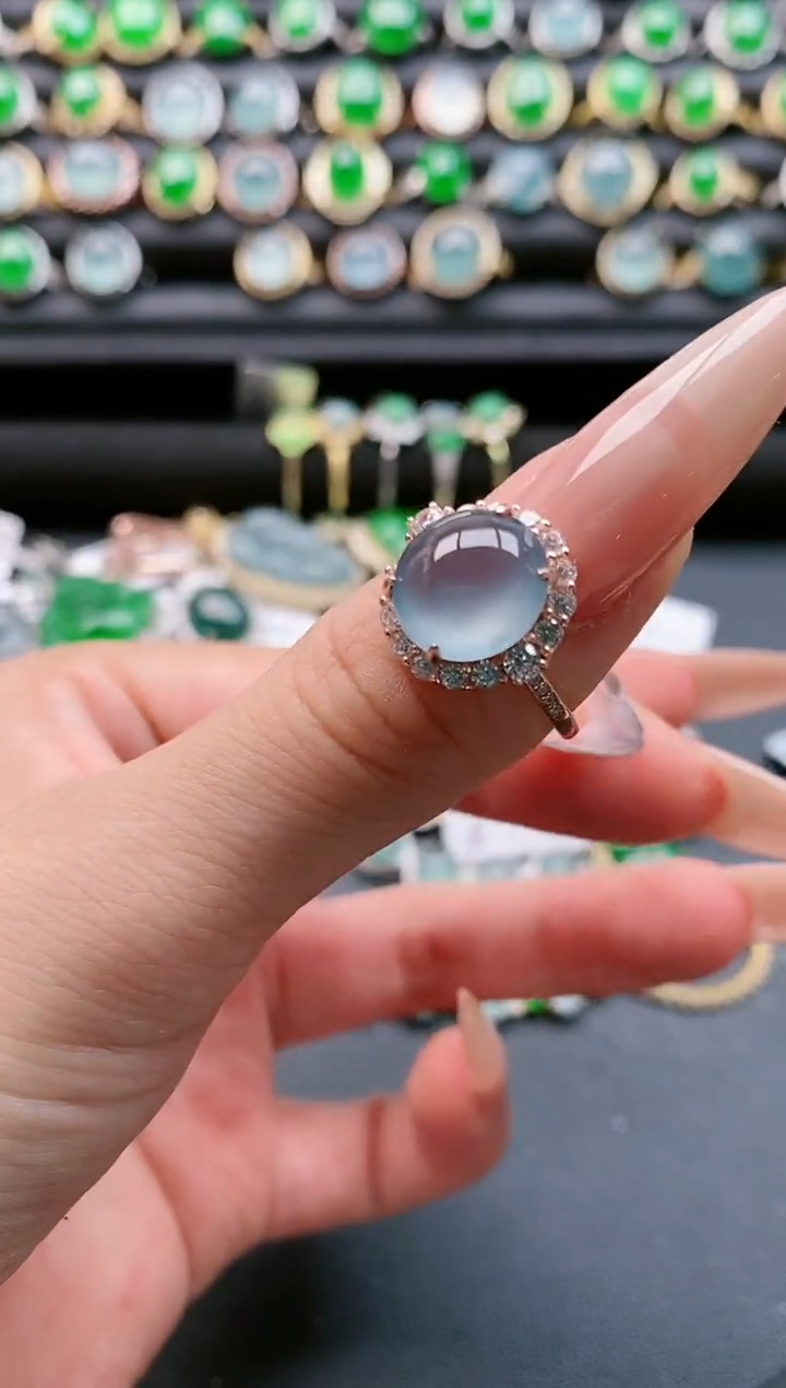 【闪购商品】翡翠戒指银S925镶嵌111111