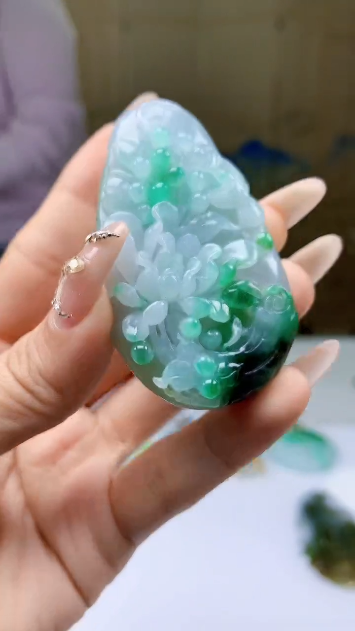 【闪购商品】定制翡翠未镶嵌4902ty-毛货挂件