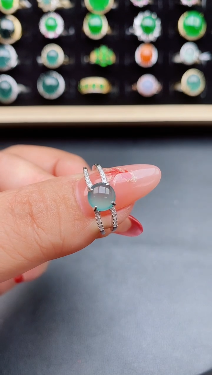 【闪购商品】翡翠戒指银S925镶嵌580550