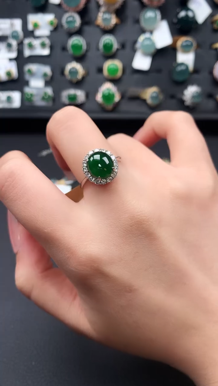 【闪购商品】翡翠戒指银S925镶嵌512545124