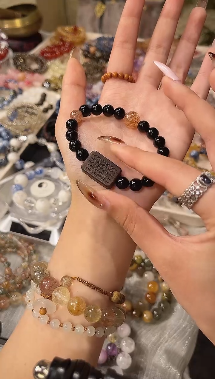 水晶摆件未镶嵌黑金之盾  孤品