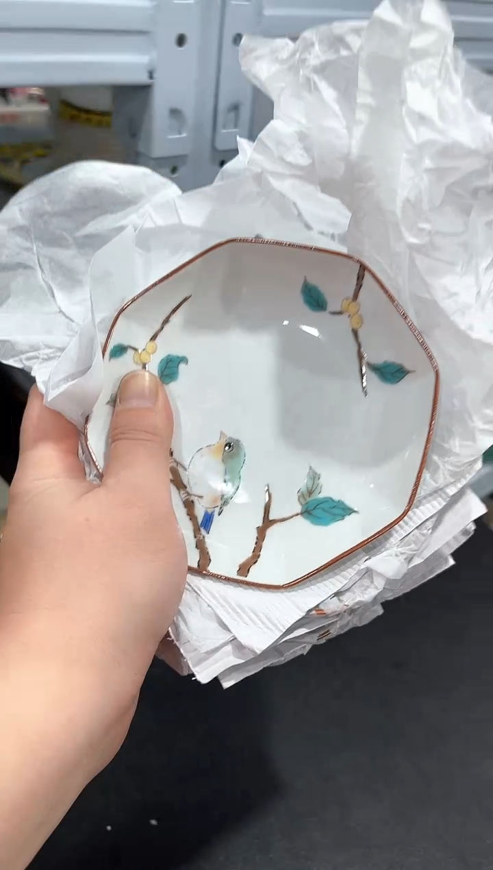 杯子骨瓷小*（简装）5寸小鸟碟5个