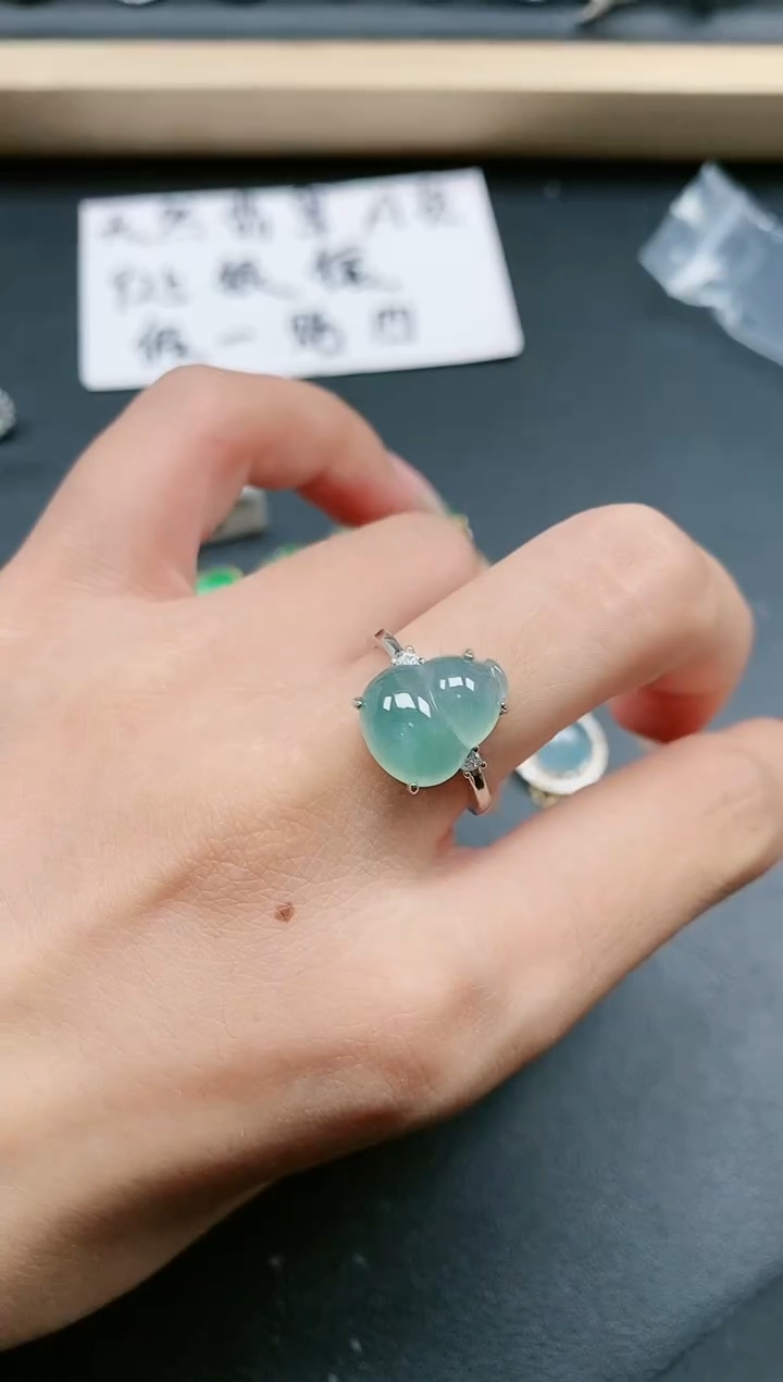 翡翠戒指银S925镶嵌11111