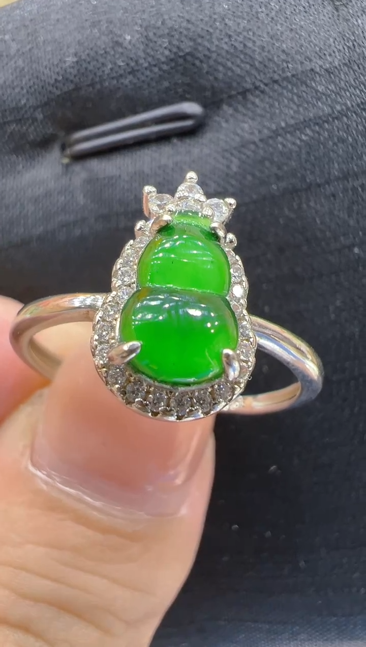 银S925镶嵌戒指翡翠多样性团购发货一件