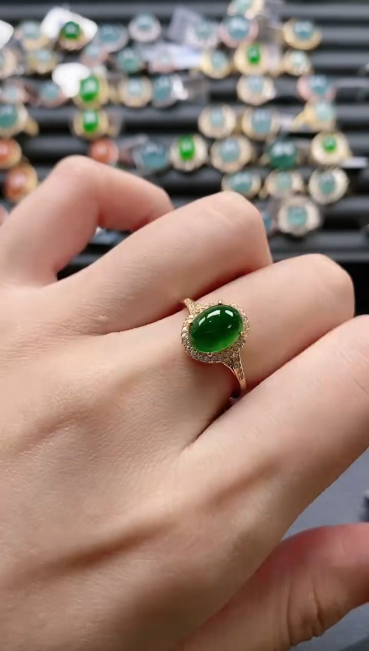 【闪购商品】翡翠戒指银S925镶嵌5111
