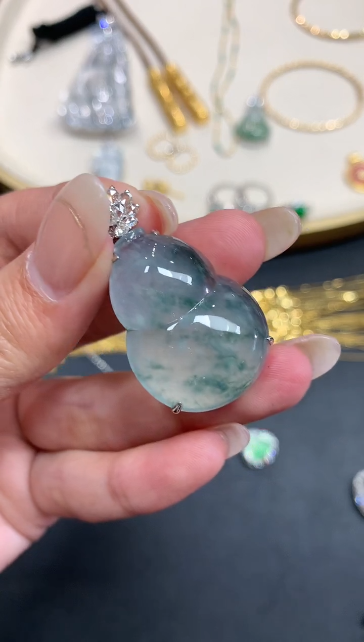 【闪购商品】翡翠吊坠(不含链)18K金镶嵌A866|38000