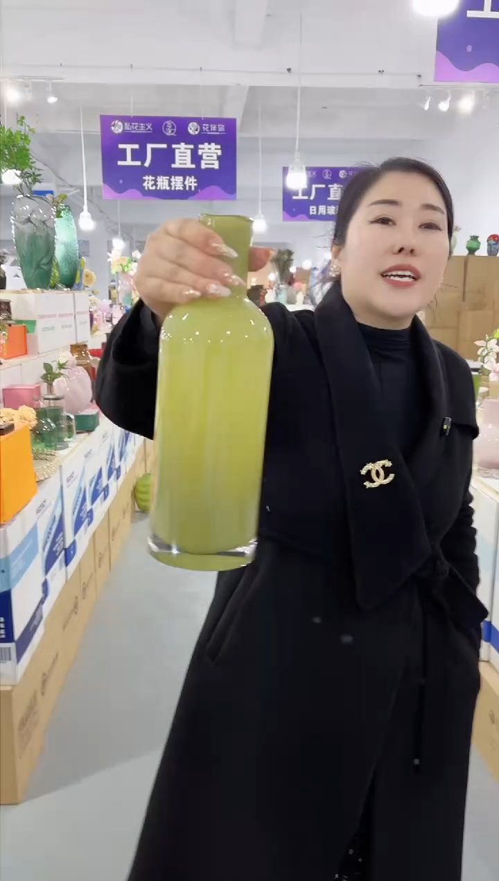 【闪购商品】玻璃唐总花瓶厂微瑕-NXPJ