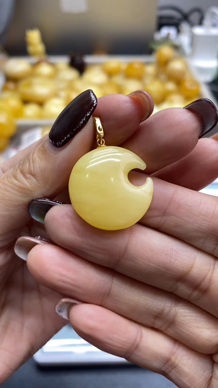 琥珀银S925镶嵌珠宝奇石收***g1786