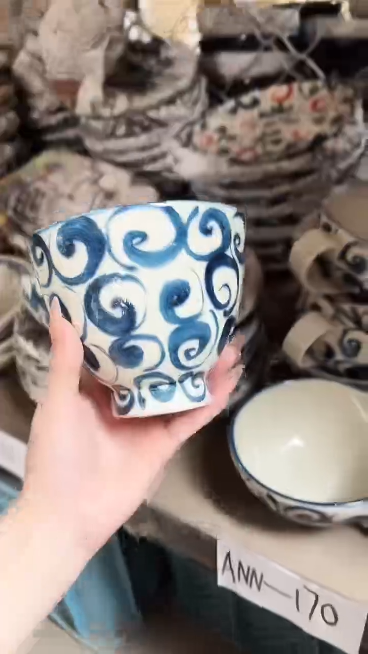陶瓷宗山窑高脚碗旋涡一个