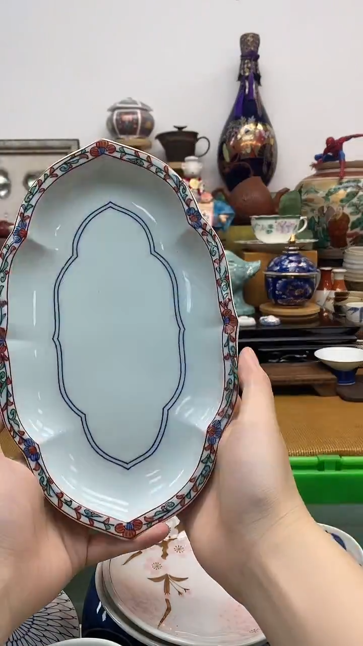 瓷片晶禧美瓷精品瓷器赤绘特殊长盘