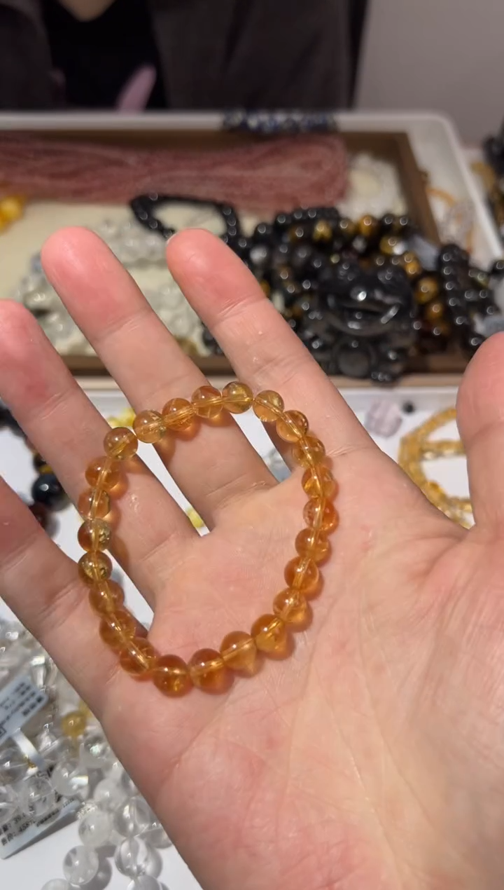 【闪购商品】水晶手链未镶嵌8mm黄水晶