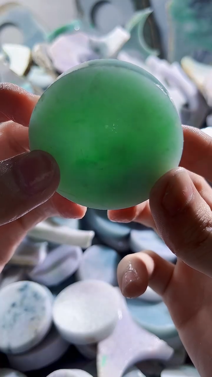 翡翠裸石缅甸翡翠A货文5676