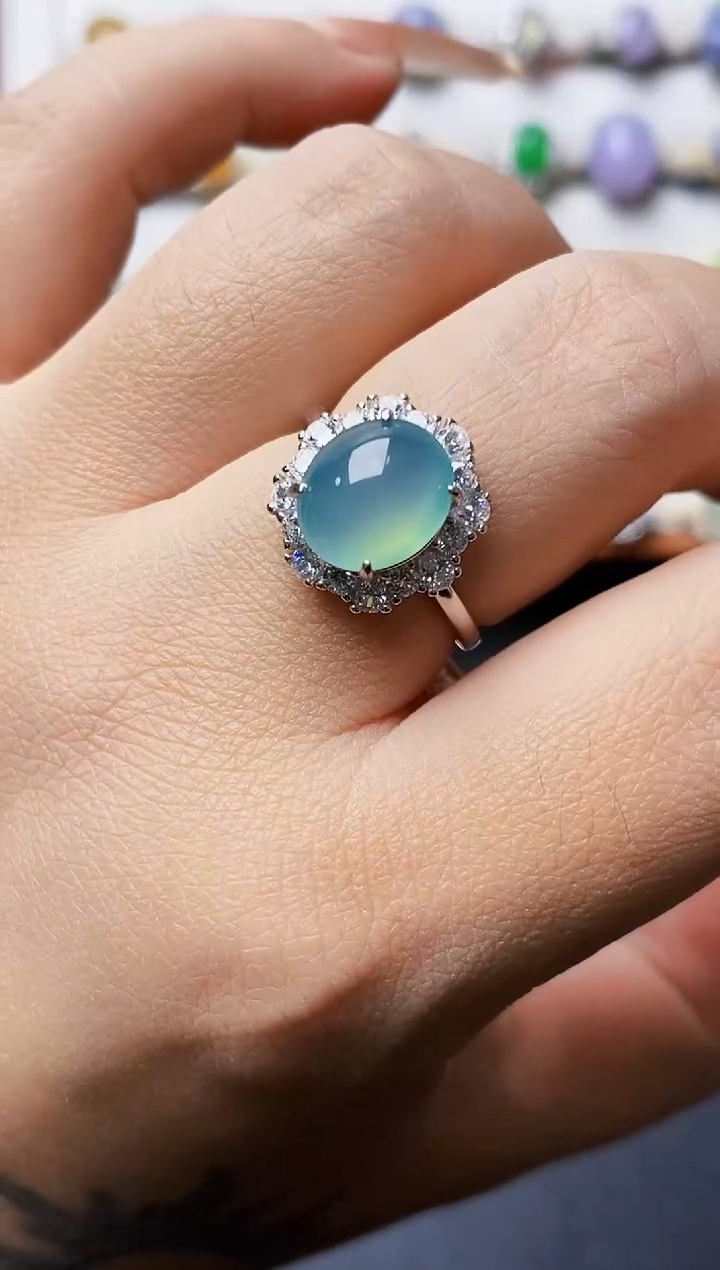 银S925镶嵌戒指翡翠1125