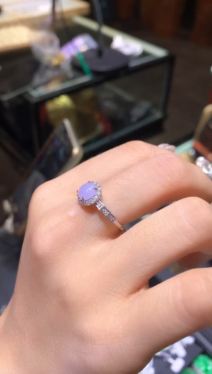 【闪购商品】翡翠吊坠(不含链)银S925镶嵌戒指