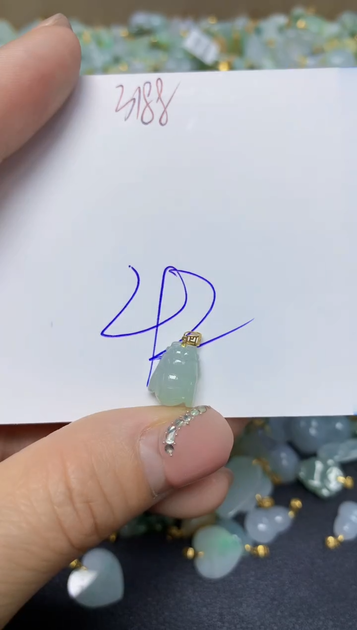 【闪购商品】翡翠挂件18K金镶嵌 天然翡翠A货