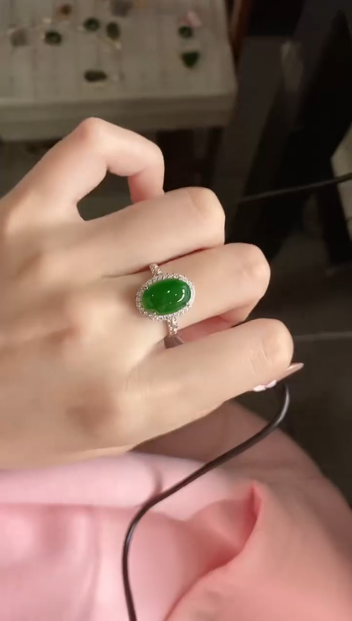 【闪购商品】翡翠戒指银S925镶嵌515141·1·8001