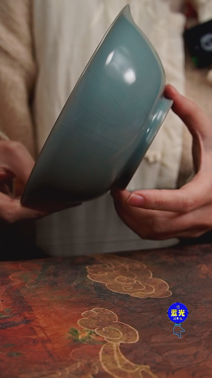 摆件瓷纯手工清凉寺原矿釉汝窑碗