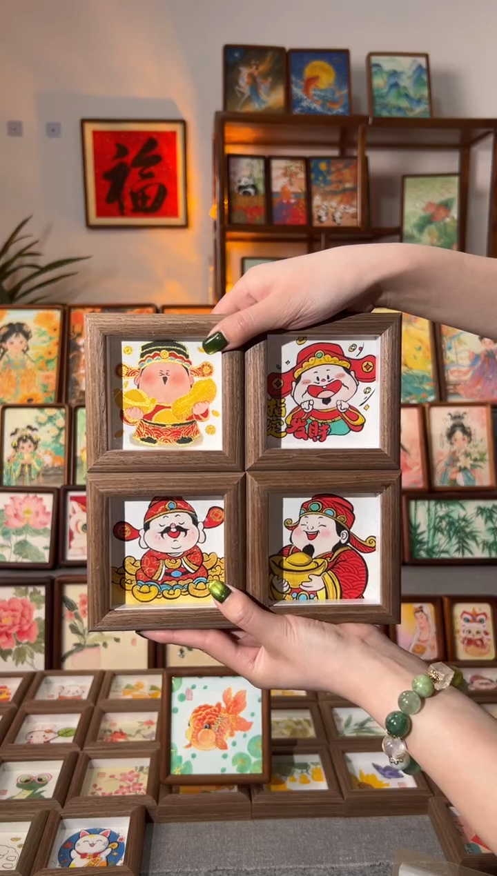 【闪购商品】国画花發 指定發 聚宝财神 元宝财神 