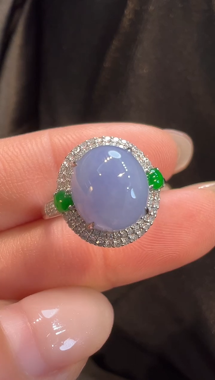 18K金镶嵌戒指翡翠AL6