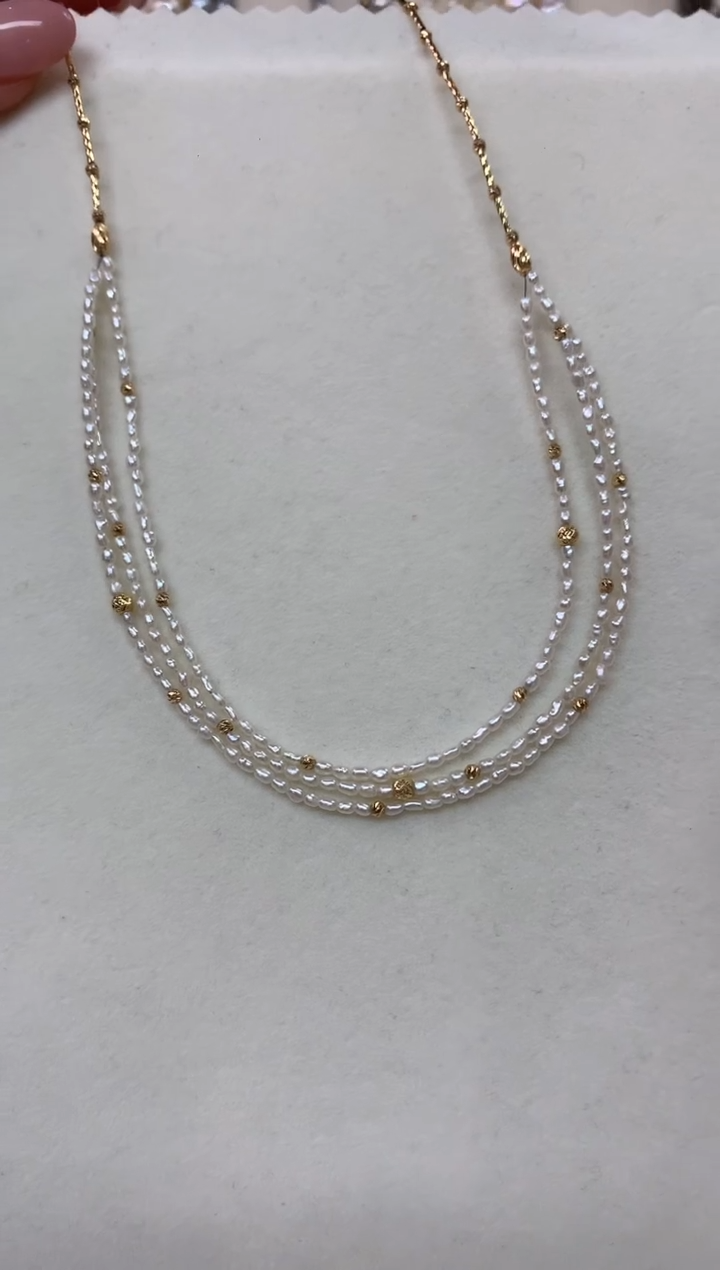 18K金镶嵌海水珍珠项链W382|3980