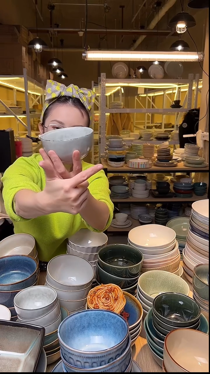 瓷180（八个）外贸尾货窑变釉下彩默认瑕疵