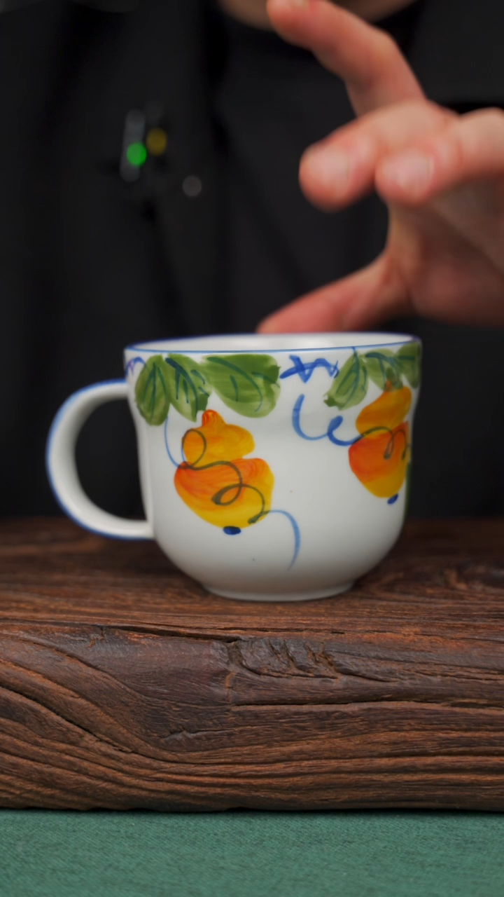瓷片88寻一缕瓷香杯釉下手工手绘瓷器