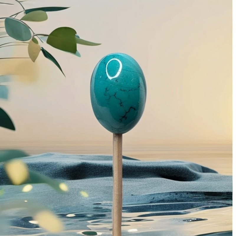 【基地质检 一物一证】玉化蓝绿水草纹枣珠