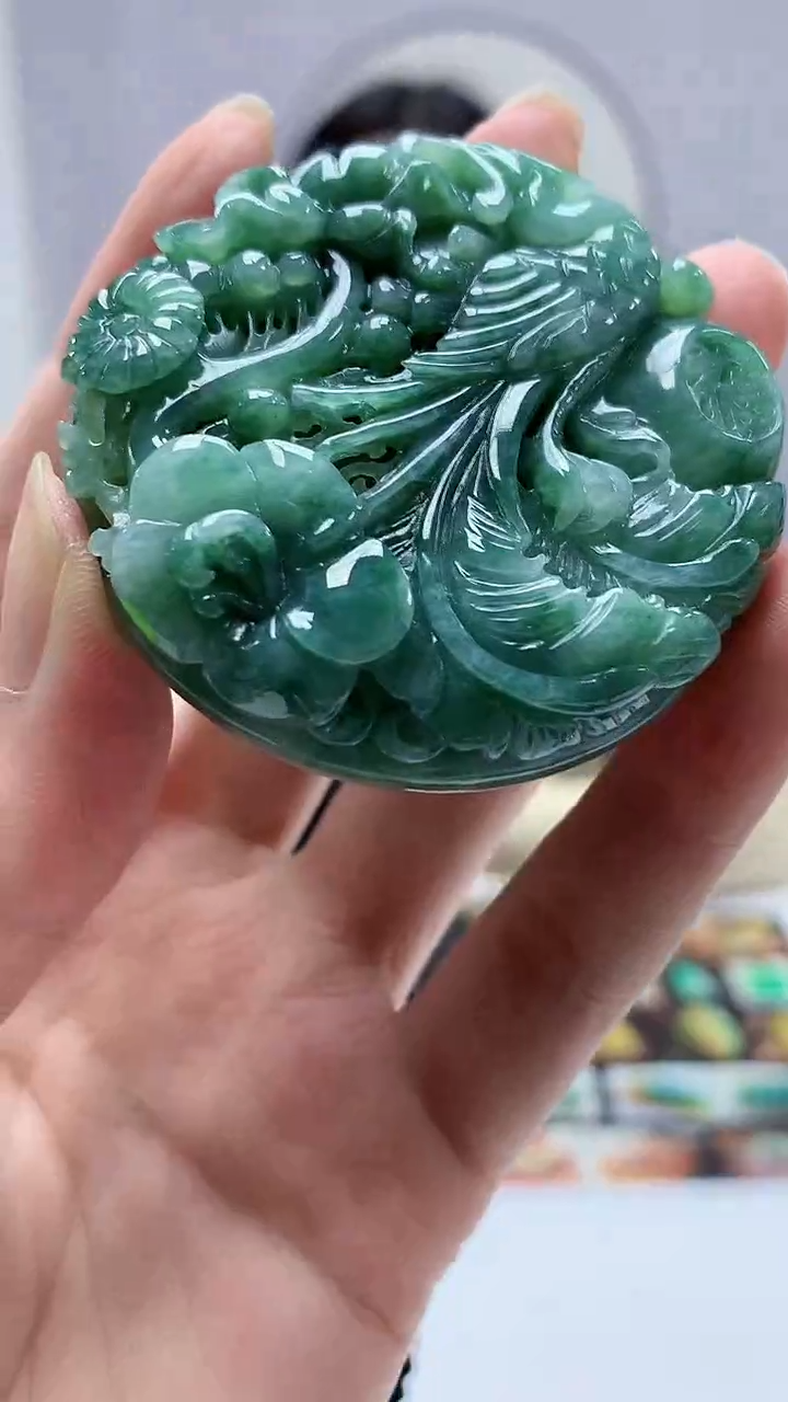 【闪购商品】定制翡翠未镶嵌0405zm-毛货挂件凤凰153