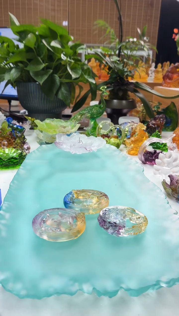 手工艺品琉璃彩色貔貅*2个龙头*1个车挂