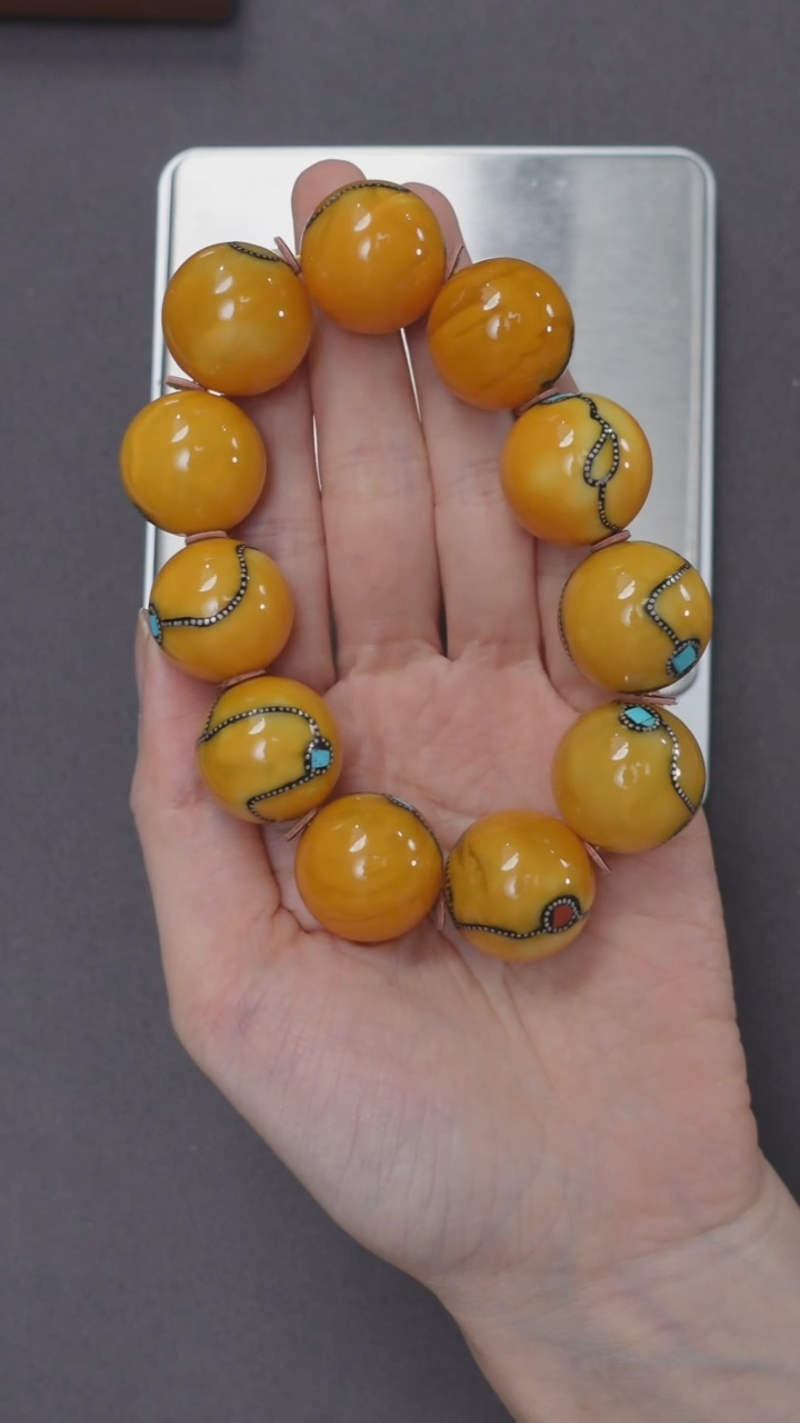 未镶嵌颈饰琥珀尼泊尔单圈手串