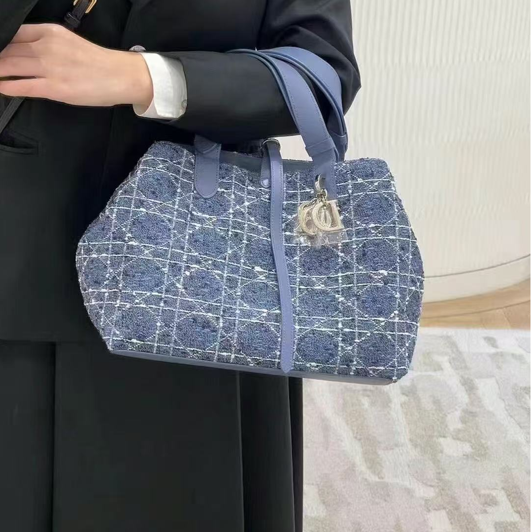 99新 DIOR/迪奥 坤球奢选 迪奥24限定单宁中号土著单肩包
