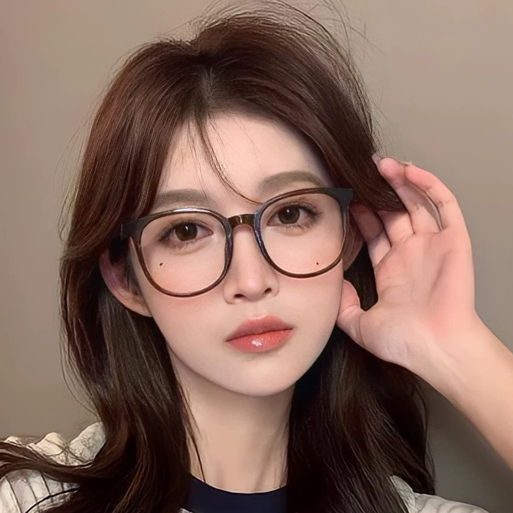 大框TR90韩系眼镜近视女专业可配有度数散光镜片素颜显瘦茶色眼镜商品图