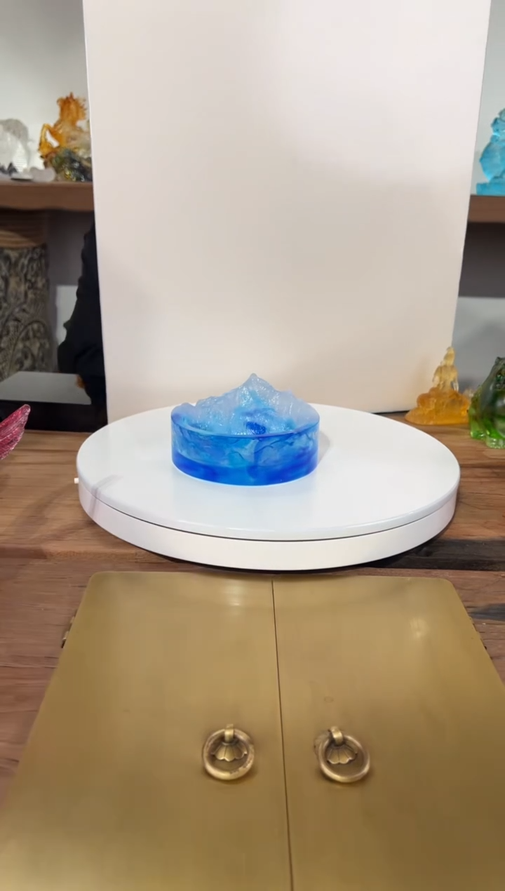 【闪购商品】摆件EML011天青色烟灰缸水晶琉璃摆件