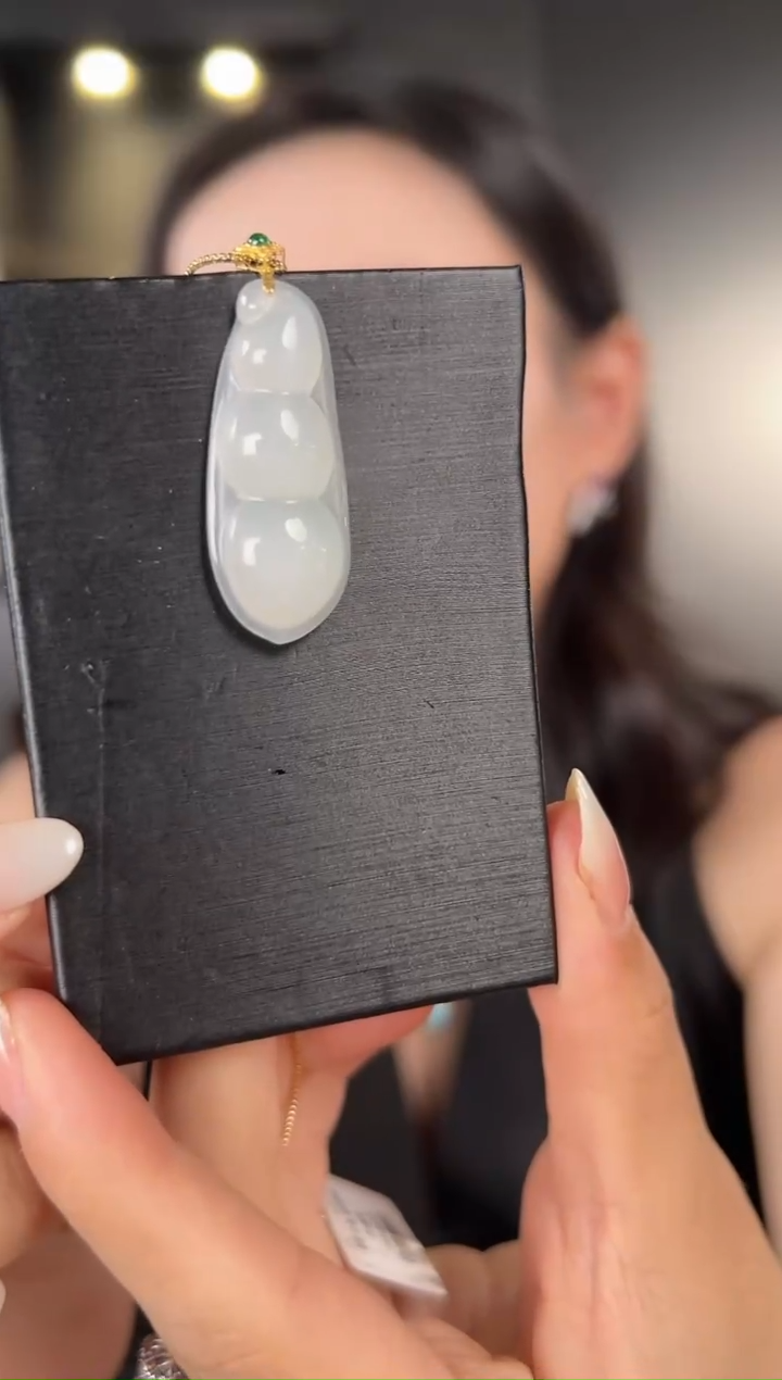 和田玉18K金镶嵌项链1【268】