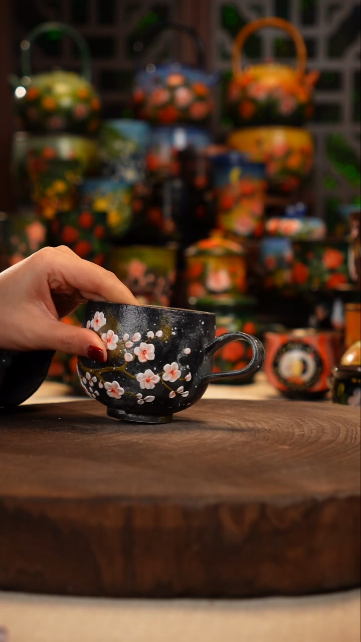 紫砂油画手绘釉下彩