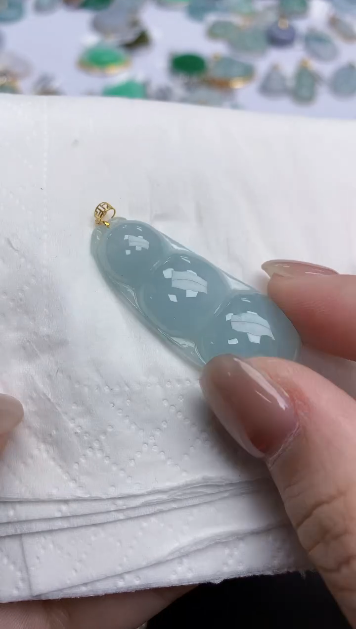 【闪购商品】翡翠颈饰18K金镶嵌天然缅甸翡翠A货