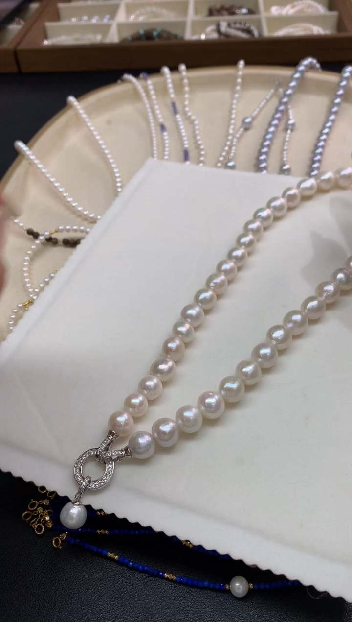 银S925镶嵌项链淡水珍珠A381|多样性发货一件|680